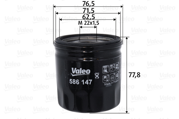 Filtro olio - 586147 VALEO